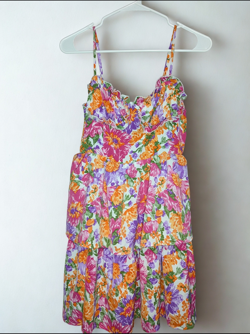 SHEIN Floral Print Dress in Purple, Pink, Orange, Green